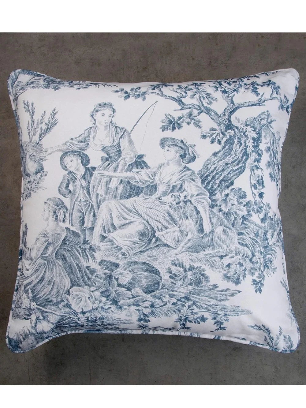 Toile  Blue and White Decorative Pillow Covers Pair -  NWOT